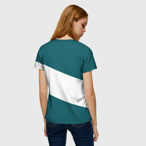 Женская футболка 3D с принтом Сан Хосе Шаркс, вид сзади #2