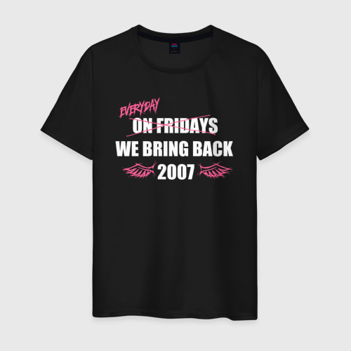 Мужская футболка хлопок с принтом Everyday 2007, вид спереди #2