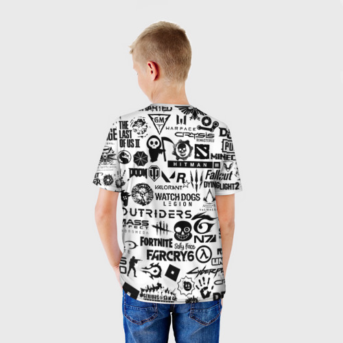 Детская 3D футболка с принтом PROGAMER | Все Игры, вид сзади #2