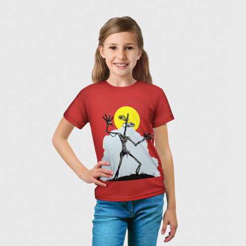 Детская 3D футболка с принтом Сиреноголовый, вид сбоку #3