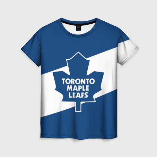 Женская футболка 3D с принтом Торонто Мейпл Лифс, вид спереди #2