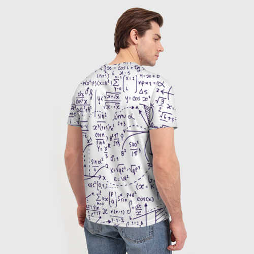 Мужская футболка 3D с принтом Формулы, вид сзади #2