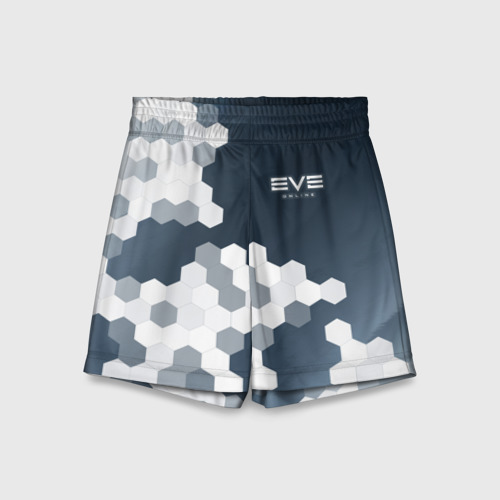 Детские спортивные шорты 3D с принтом EVE ONLINE / ИВ ОНЛАЙН, вид спереди #2