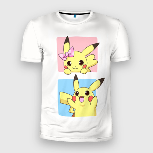 Мужская футболка 3D Slim с принтом Pikachu Pika Pika, вид спереди #2