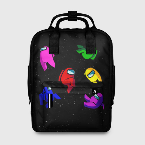 Женский рюкзак 3D с принтом Among Us, вид спереди #2