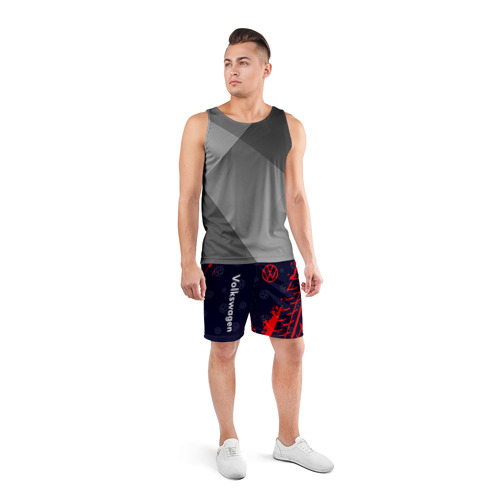 Мужские шорты 3D спортивные с принтом VOLKSWAGEN / Фольксваген, вид сбоку #3