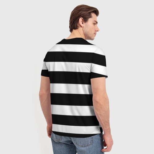 Мужская футболка 3D с принтом Костюм заключенного, вид сзади #2