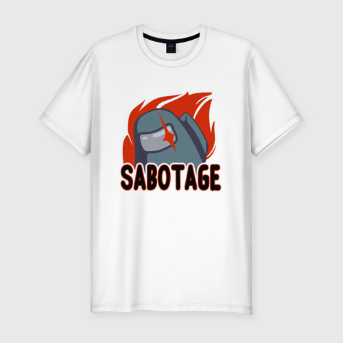 Мужская футболка хлопок Slim с принтом Among Us Sabotage, вид спереди #2