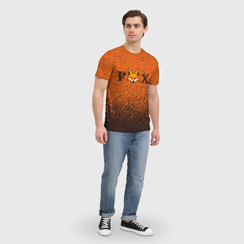 Мужская футболка 3D с принтом FOX, вид сбоку #3