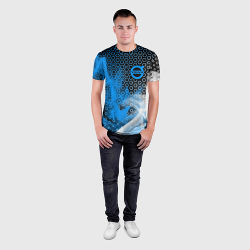Мужская футболка 3D Slim с принтом VOLVO / Вольво, вид сбоку #3
