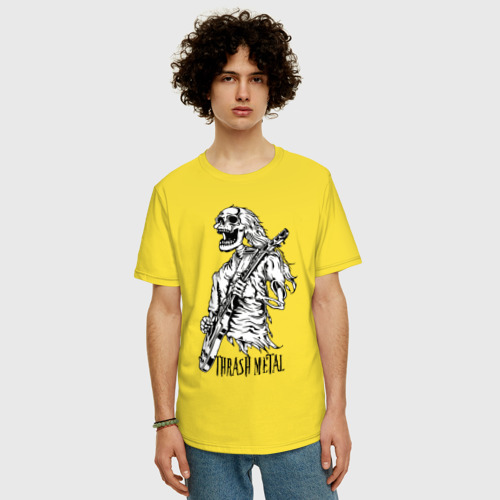Мужская футболка хлопок Oversize с принтом Thrash metal, фото на моделе #1
