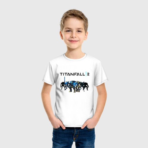 Детская футболка хлопок с принтом Titanfall 2, фото на моделе #1