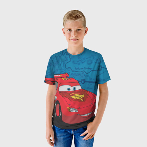 Детская 3D футболка с принтом Молния МакКуин, фото на моделе #1