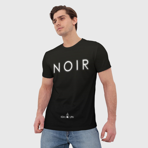 Мужская футболка 3D с принтом Monogatari - Noir на черном, фото на моделе #1