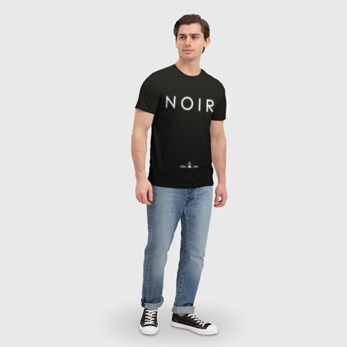 Мужская футболка 3D с принтом Monogatari - Noir на черном, вид сбоку #3
