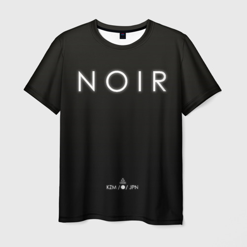 Мужская футболка 3D с принтом Monogatari - Noir на черном, вид спереди #2