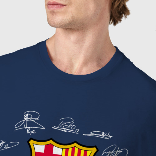 Мужская футболка хлопок с принтом FC BARCELONA АВТОГРАФЫ ИГРОКОВ, фото #4