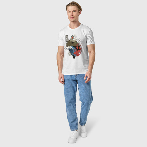 Мужская футболка хлопок с принтом Стихии - Четыре элемента, вид сбоку #3