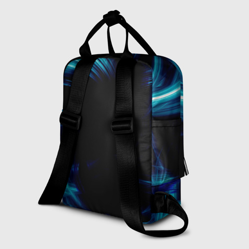 Женский рюкзак 3D с принтом Неоновый вихрь, вид сзади #1