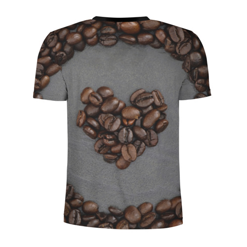 Мужская футболка 3D спортивная с принтом Люблю кофе, вид сзади #1