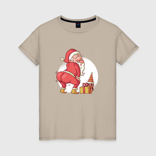 Женская футболка с принтом Santa Twerk, вид спереди #2