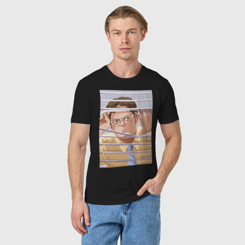 Мужская футболка хлопок с принтом Офис, фото на моделе #1