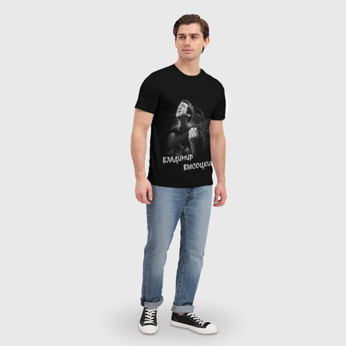 Мужская футболка 3D с принтом Владимир Высоцкий, вид сбоку #3