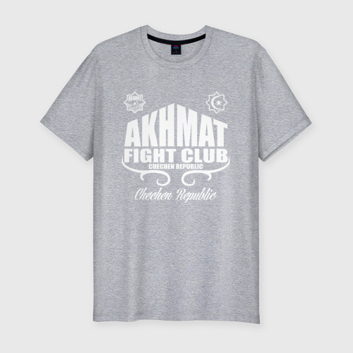 Мужская футболка хлопок Slim с принтом Fight club Akhmat, вид спереди #2