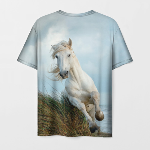 Мужская футболка 3D с принтом Лошадь, вид сзади #1