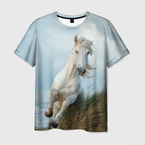 Мужская футболка 3D с принтом Лошадь, вид спереди #2