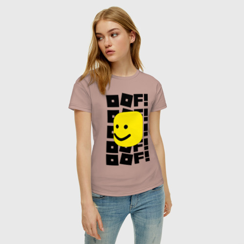 Женская футболка хлопок с принтом ROBLOX, фото на моделе #1