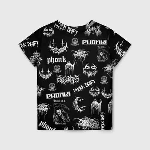 Детская футболка 3D с принтом Phonk, вид сзади #1
