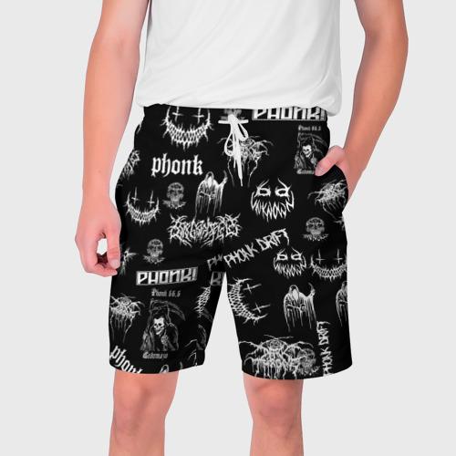 Мужские шорты 3D с принтом Phonk, вид спереди #2