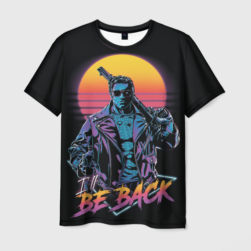 Мужская футболка 3D с принтом I will be back - Terminator, вид спереди #2