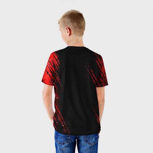 Детская футболка 3D с принтом Among Us - impostor, вид сзади #2