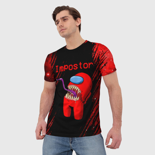Мужская футболка 3D с принтом AMONG US - IMPOSTOR, фото на моделе #1