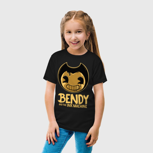 Детская футболка хлопок с принтом Bendy And The Ink Machine, вид сбоку #3