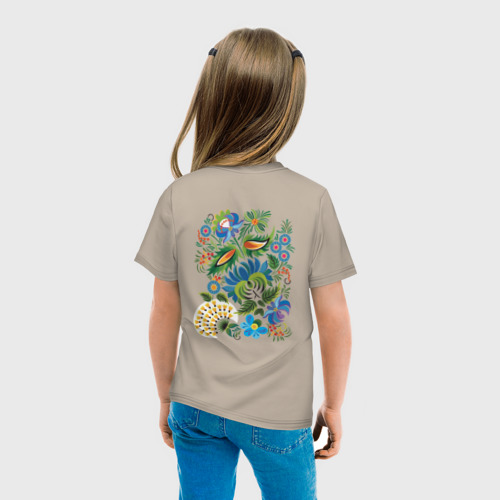 Детская футболка хлопок с принтом Славянский орнамент, вид сзади #2