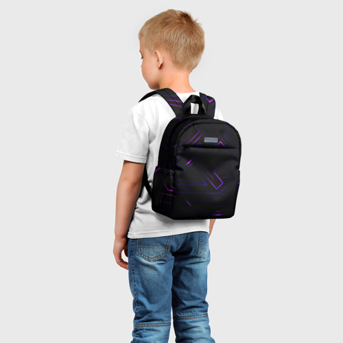 Детский рюкзак 3D с принтом Неоновая абстракция, фото на моделе #1