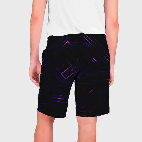 Мужские шорты 3D с принтом Неоновая абстракция, вид сзади #1