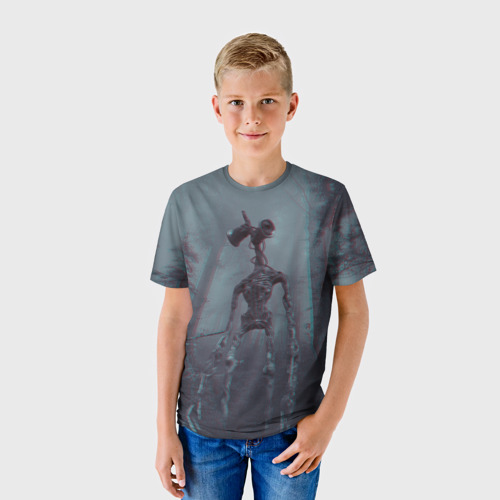 Детская 3D футболка с принтом Сиреноголовый, фото на моделе #1