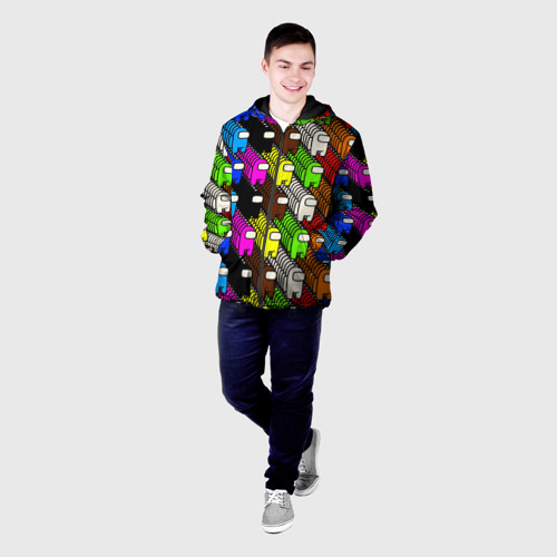 Мужская куртка 3D с принтом AMONG US, фото на моделе #1