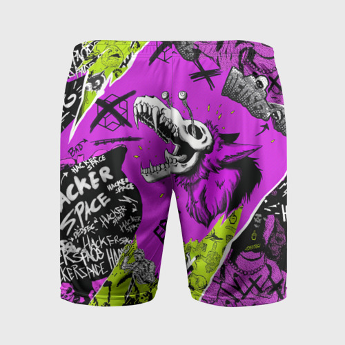 Мужские шорты спортивные с принтом Watch Dogs: Legion, вид сзади #1