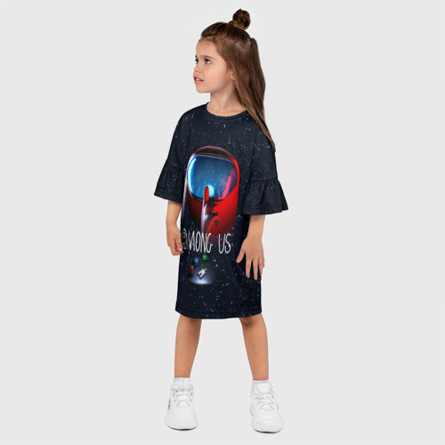 Детское платье 3D с принтом AMONG US, фото на моделе #1