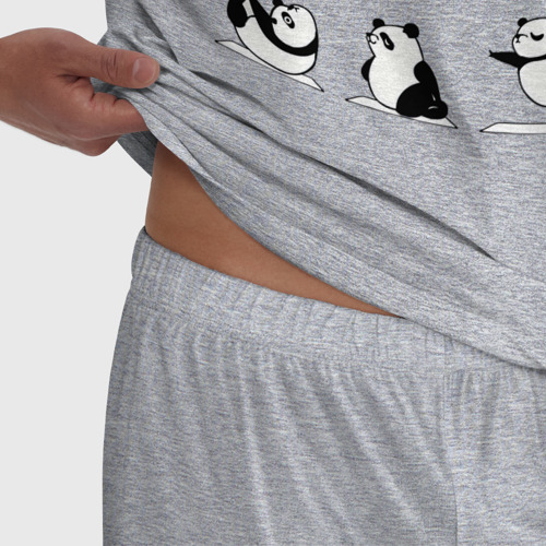 Мужская пижама хлопок с принтом Панда занимается йогой, фото #4