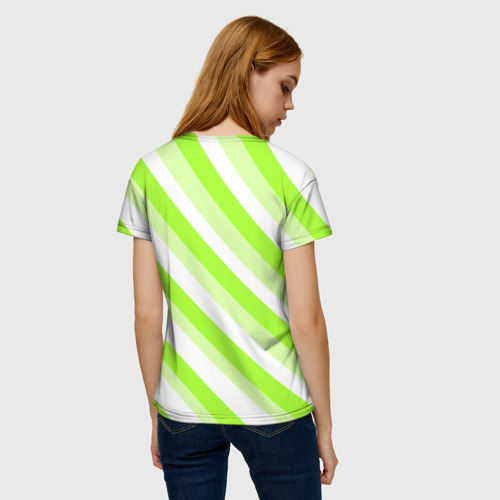 Женская футболка 3D с принтом Рога на сквозь, вид сзади #2
