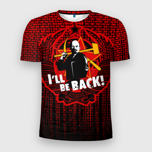 Мужская футболка 3D Slim с принтом Ленин, вид спереди #2