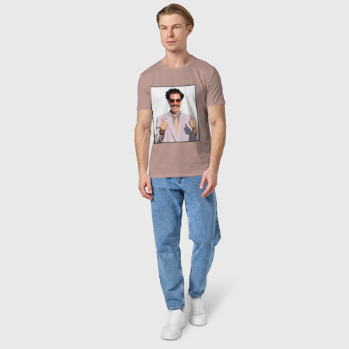 Мужская футболка хлопок с принтом Борат, вид сбоку #3