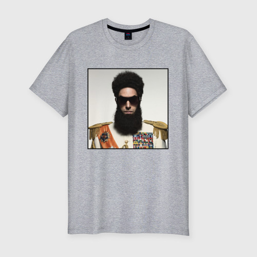 Мужская футболка хлопок Slim с принтом Борат диктатор, вид спереди #2