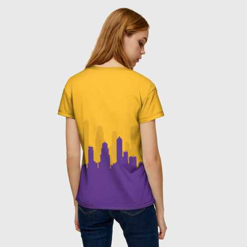 Женская футболка 3D с принтом LOS ANGELES LAKERS, вид сзади #2